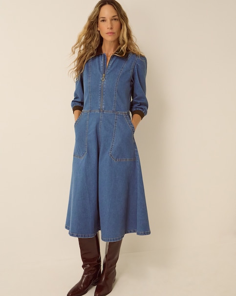 Monsoon Poppy Denim Midi Dress