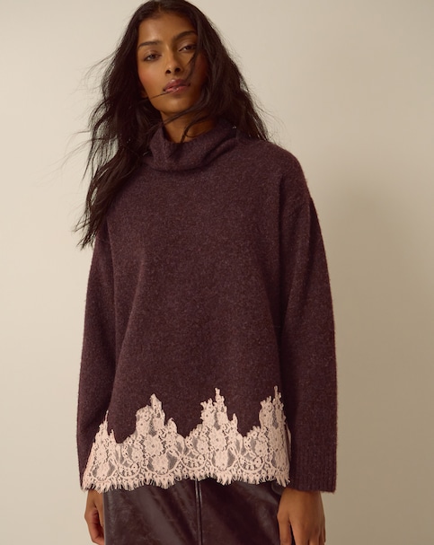 Monsoon Lana Lace Funnel Neck Jumper