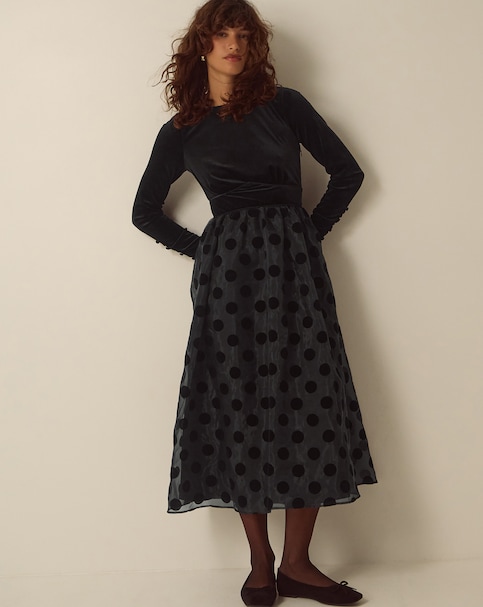 Monsoon Viana Velvet Midi Dress