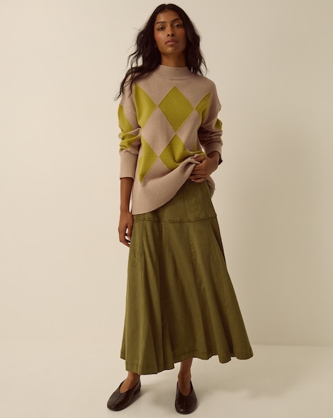 Monsoon Macy Tie Side Midi Skirt