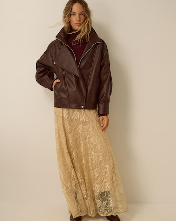 Monsoon Grace Faux Leather Bomber Jacket