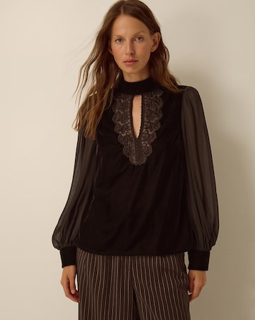 Monsoon Jo Embroidered Velvet Top