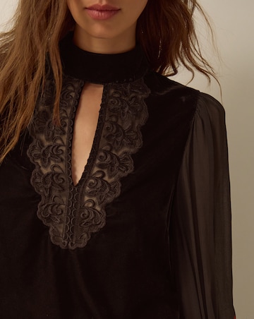 Monsoon Jo Embroidered Velvet Top