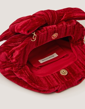 Monsoon Taya Velvet Bow Clutch Bag