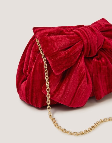 Monsoon Taya Velvet Bow Clutch Bag