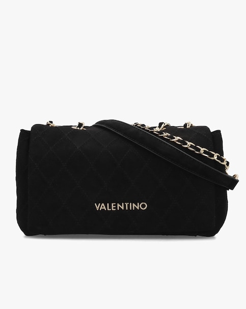 Valentino Bags Makena Black Flapover Shoulder Bag