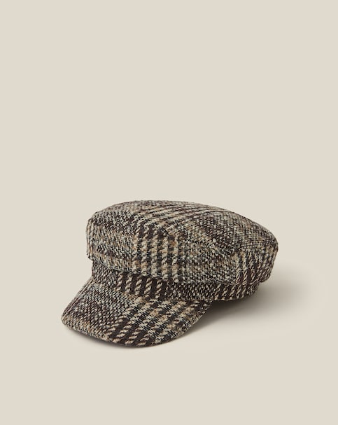 Monsoon Myla Check Baker Boy Hat