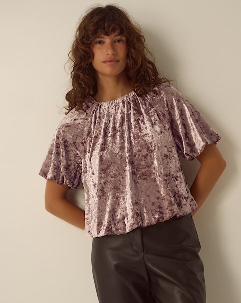 Monsoon Breeda Bubble Hem Velvet Top