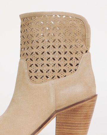 Joe Browns Natural Laser Cut Suede Cowboy Boot- Extra Wide Fit (EEE)