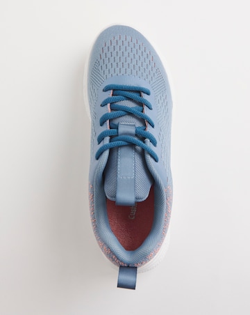 Cushion Walk Light Blue Lace Up Trainers- Extra Wide Fit (EEE)