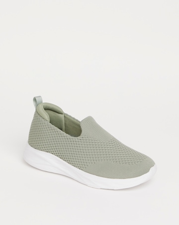 Cushion Walk Sage Arch Support Slip On Trainers- Wide Fit (E)