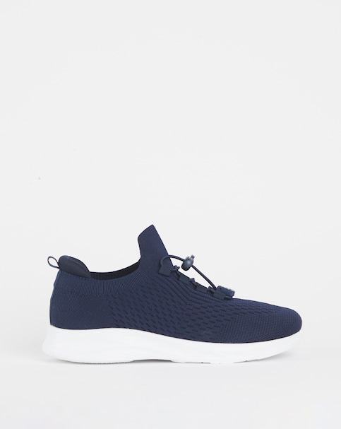Cushion Walk Navy Arch Support Toggle Trainers - Wide Fit (E)