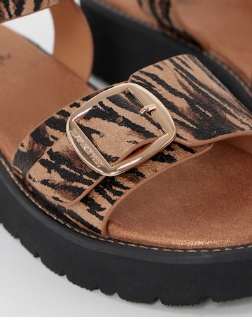 Heavenly Feet Sonja Zebra Print Sandals - Extra Wide Fit (EEE)