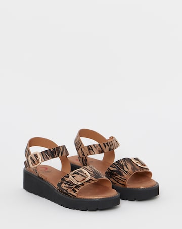 Heavenly Feet Sonja Zebra Print Sandals - Extra Wide Fit (EEE)