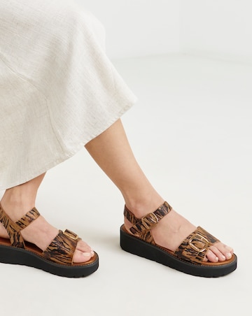 Heavenly Feet Sonja Zebra Print Sandals - Extra Wide Fit (EEE)