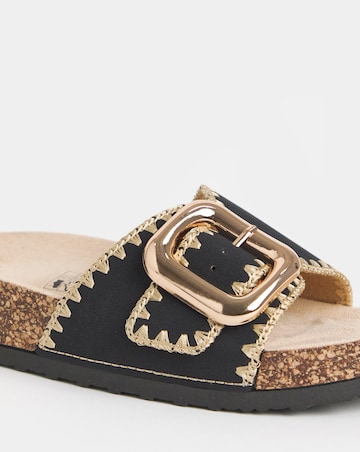 Heavenly Feet Reed Stitch Detail Sandals - Wide Fit (E)