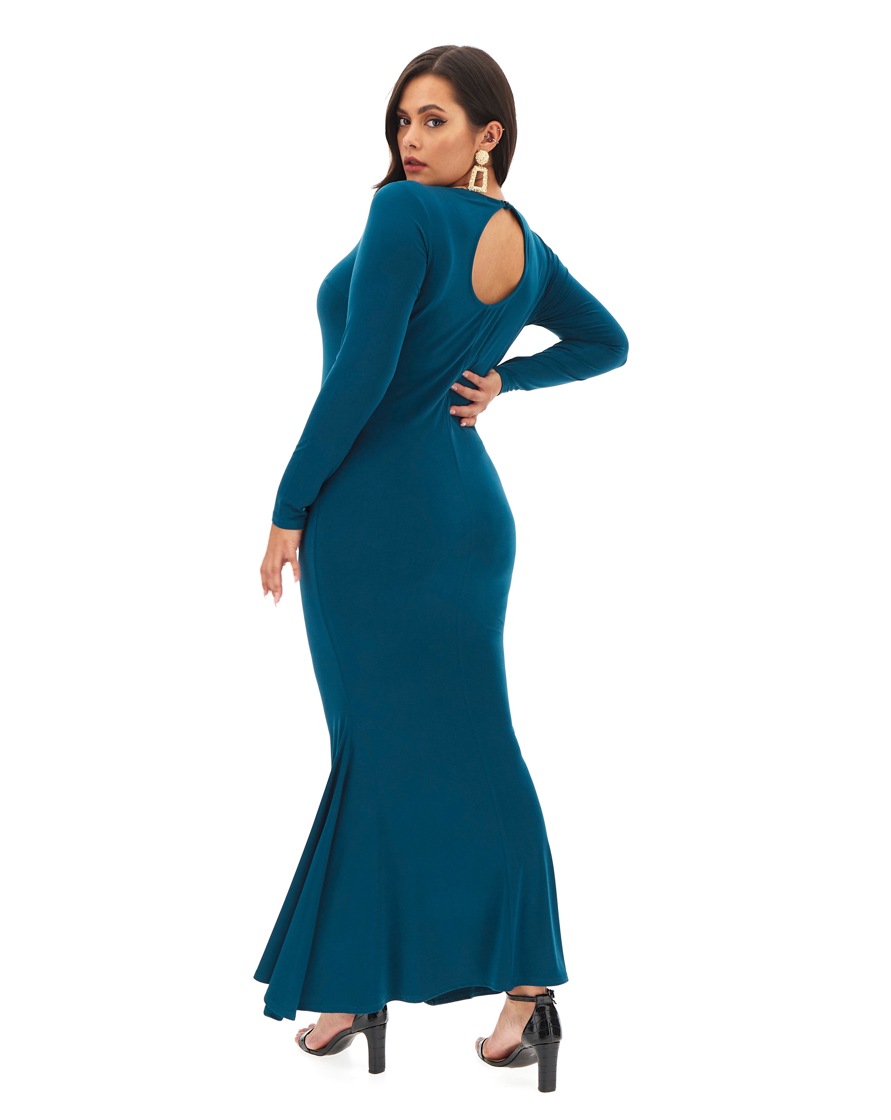 Long Sleeve Fishtail Bodycon Dress 