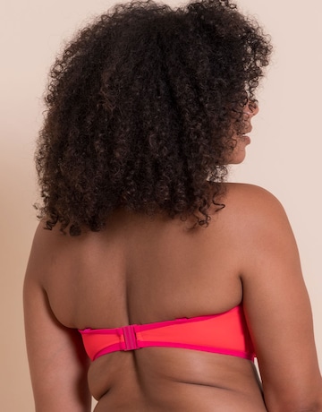 Curvy Kate Minimalist Bandeau Strapless Multiway Wired Bikini Top Coral/Pink