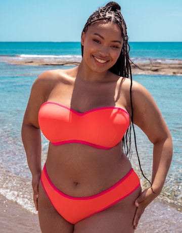 Curvy Kate Minimalist Bandeau Strapless Multiway Wired Bikini Top Coral/Pink