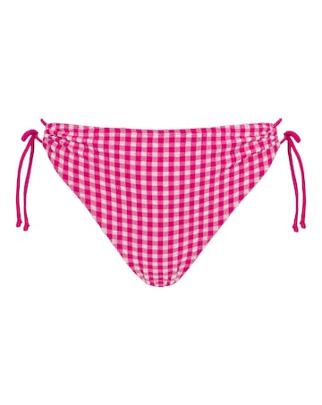 Curvy Kate Holiday Check Tie Side Bikini Brief Raspberry Pink