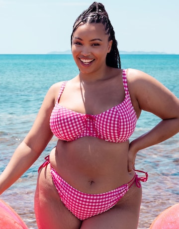 Curvy Kate Holiday Check Tie Side Bikini Brief Raspberry Pink