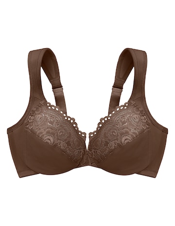 Glamorise Plus Size Low Cut WonderWire Lace Bra 1240