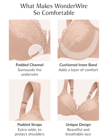 Glamorise Plus Size Low Cut WonderWire Lace Bra 1240