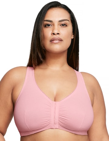 Glamorise Plus Size Front-Closure Cotton T-Back 1908