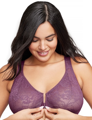 Glamorise Plus Size Lacey T-Back WonderWire Bra 9246