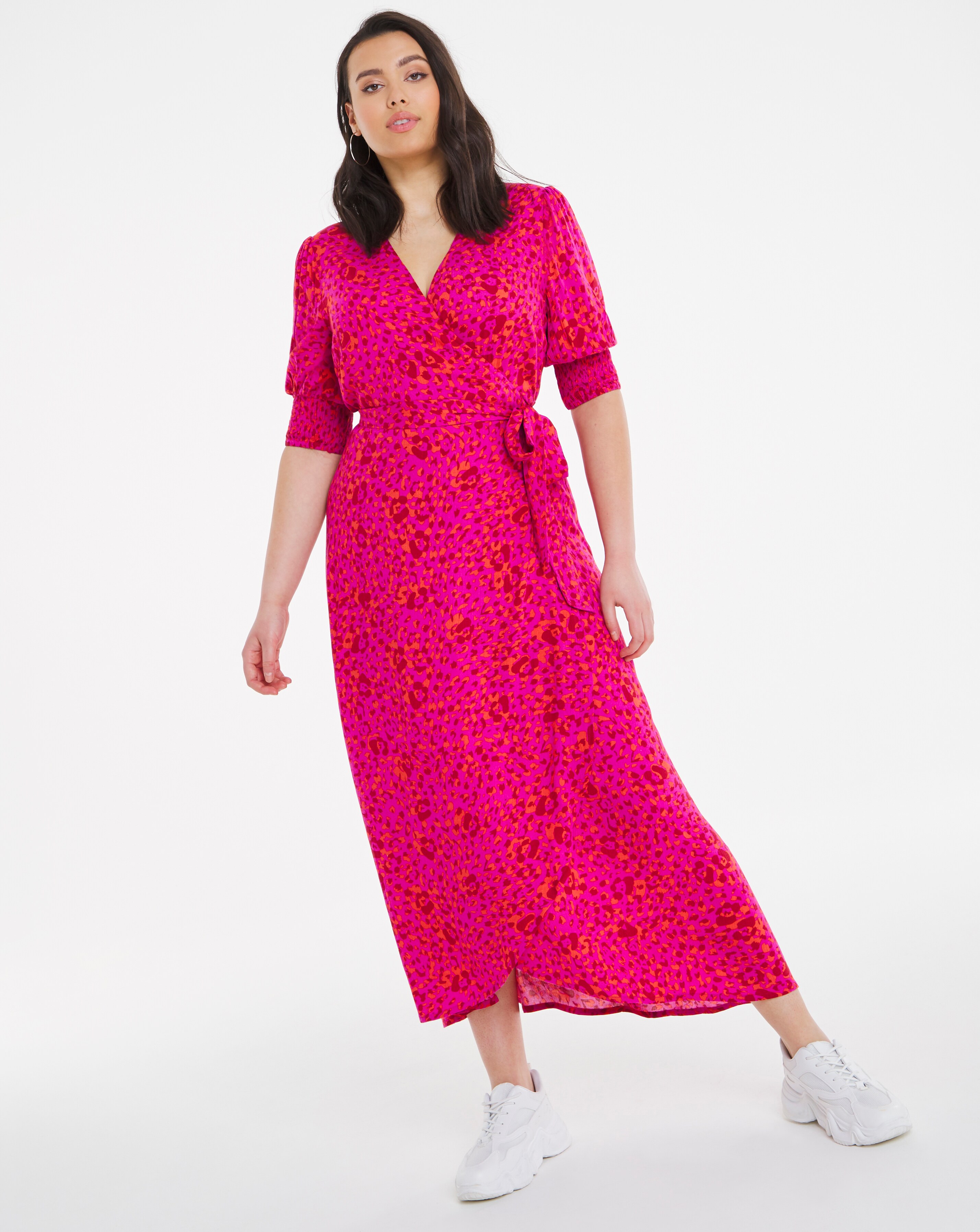 Crinkle Wrap Midi Dress | Simply Be