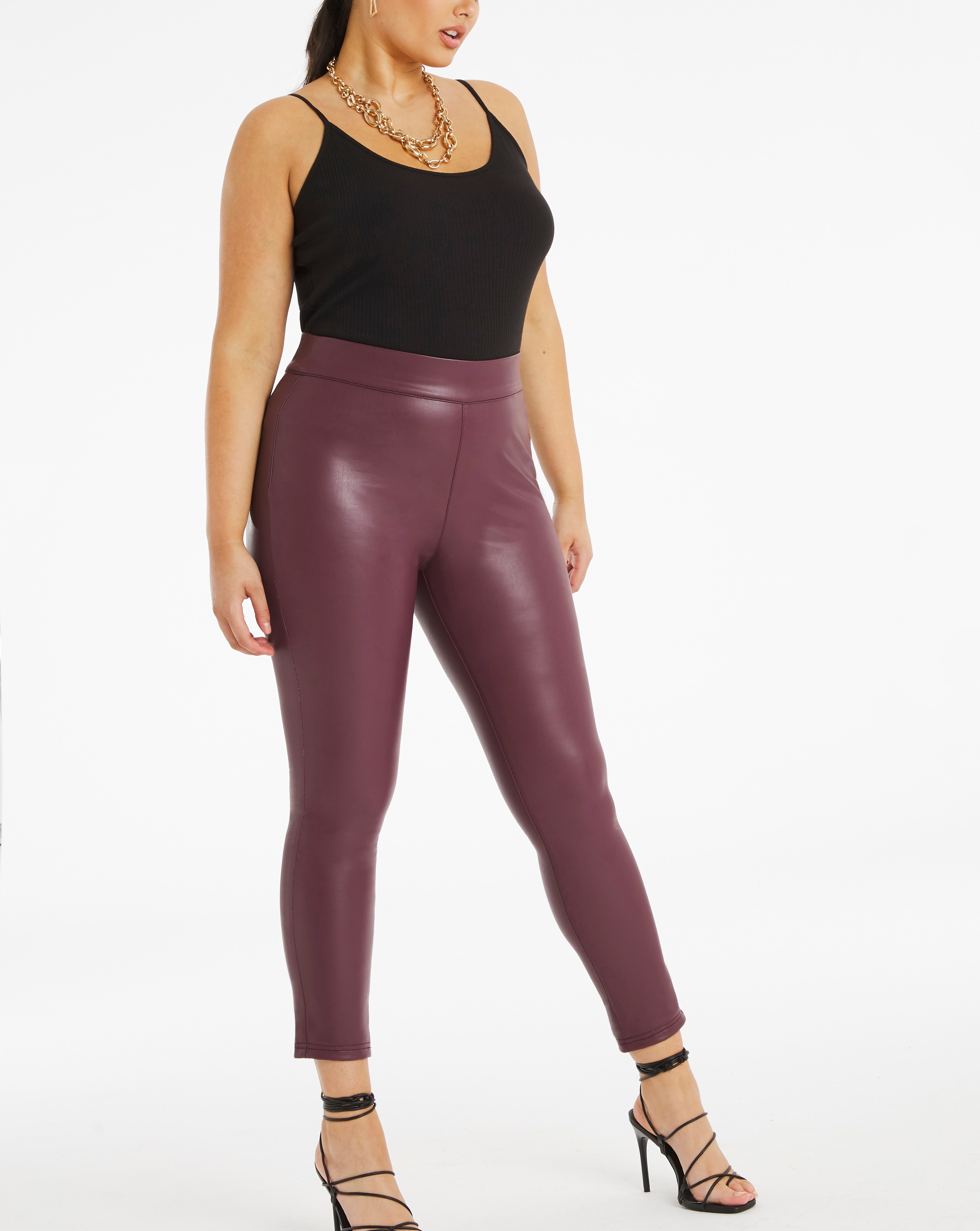 High Waist Faux Leather PU Leggings 
