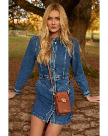 Luella Grey Zoe Conker Phone Crossbody  Bag