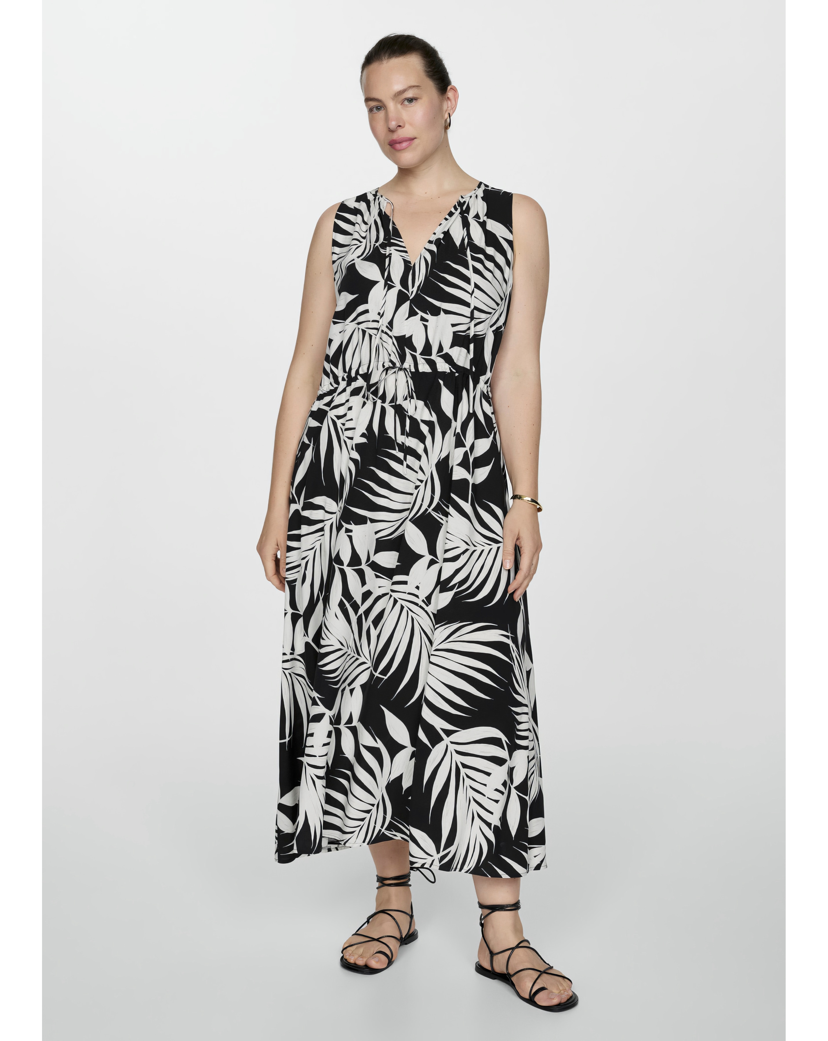 Mango Julia Leaf Print Dress