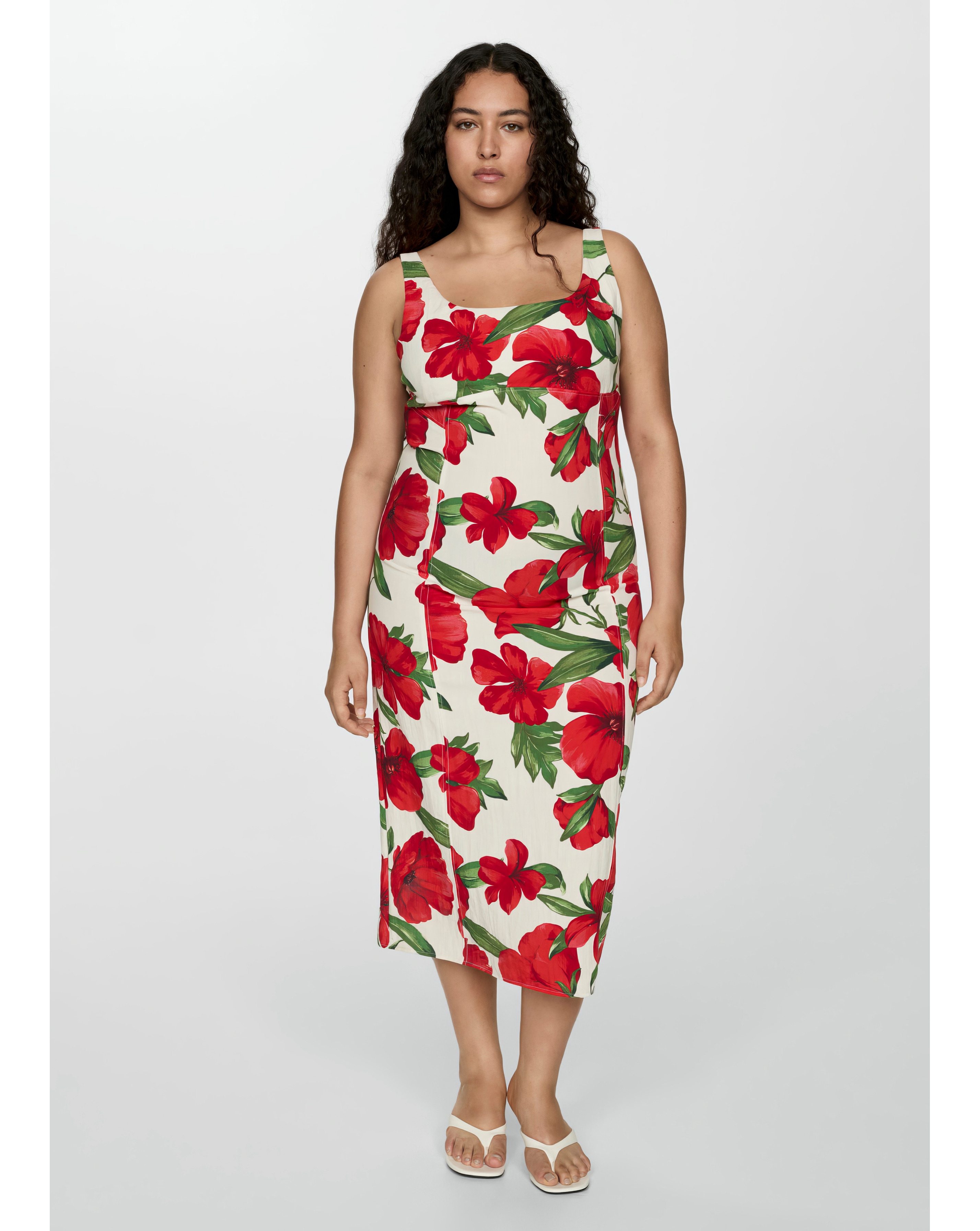 Mango Dulce Floral Midi Dress