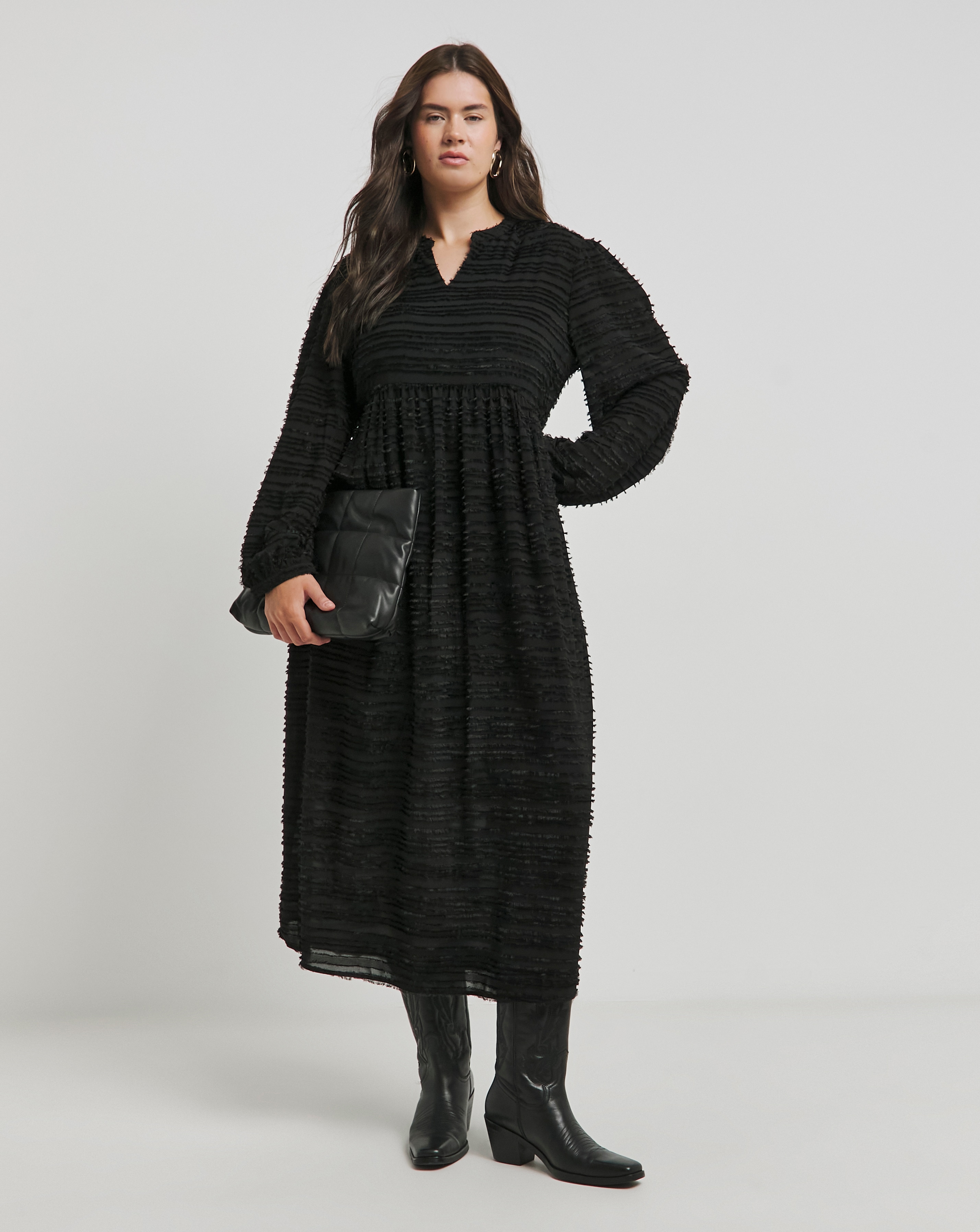Native Youth Stripe Smock Maxi Dress