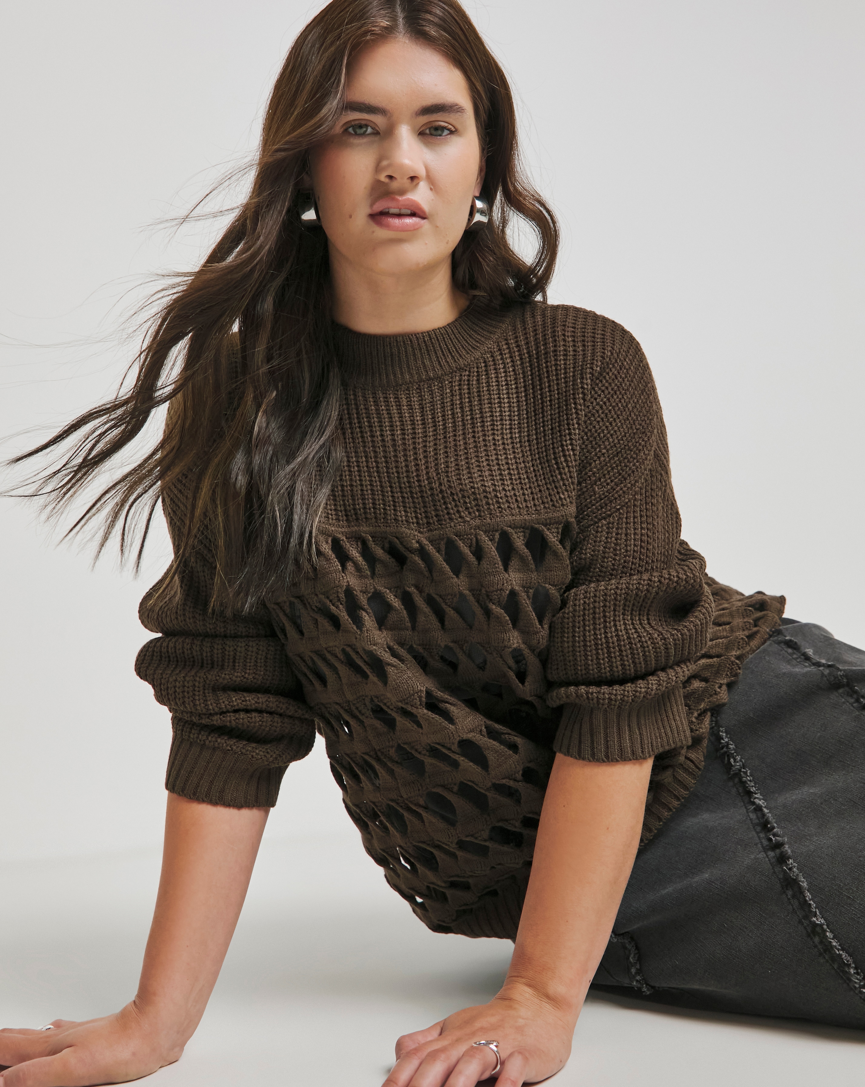 Native Youth Contrast Oversized Jumper