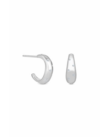 Simply Silver Sterling Silver 925 Multi Stone Hoop Earrings