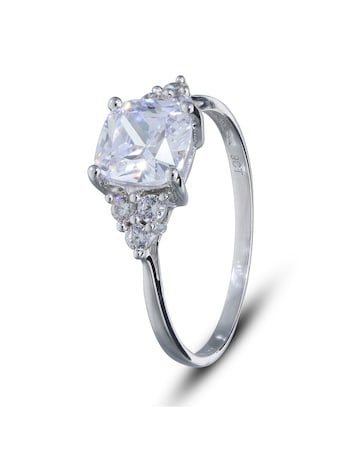 9ct White Gold Cubic Zirconia Ring