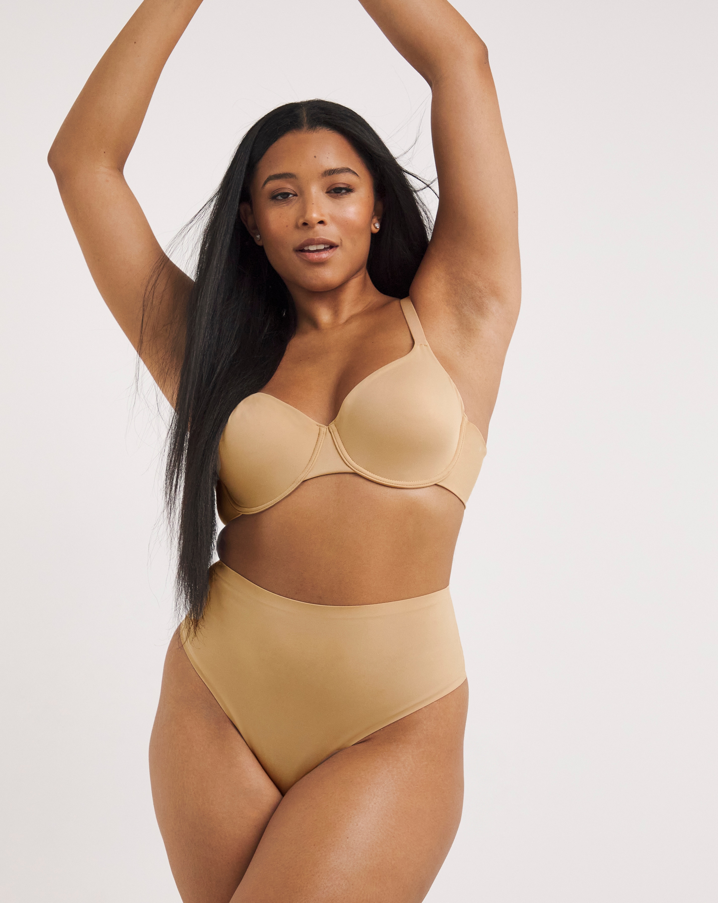 Shape & Sculpt Plus Size Invisible Solutions Deep Thong In Blush | UK Size 22 Women's