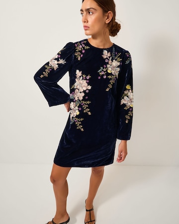 Monsoon Fallon Floral Velvet Mini Dress