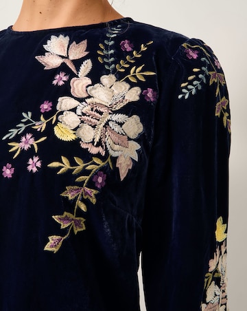 Monsoon Fallon Floral Velvet Mini Dress