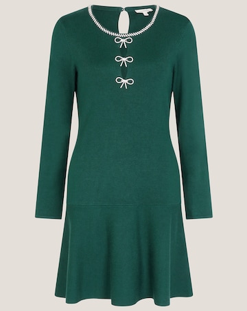 Monsoon Brit Sparkle Bow Knit Dress