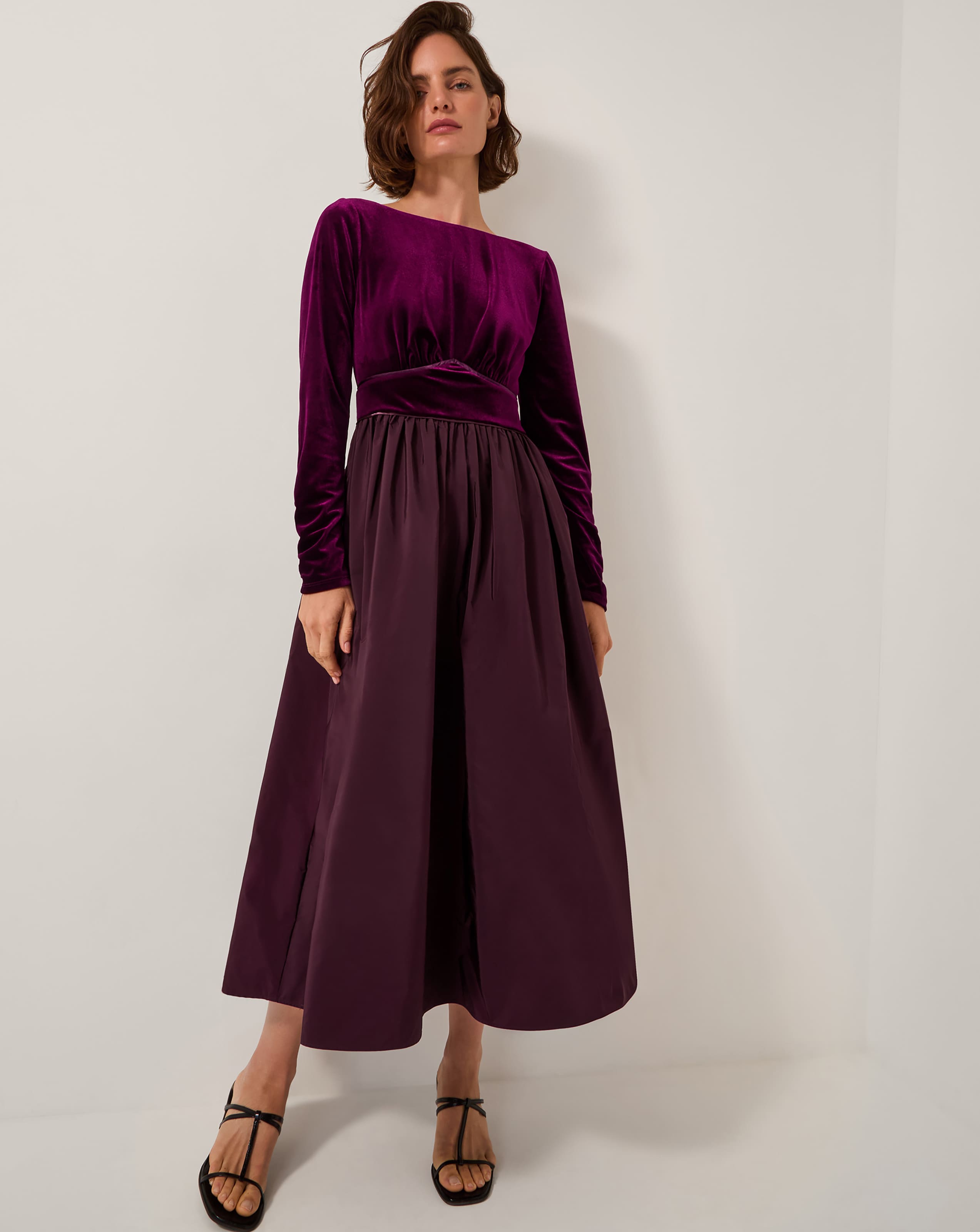 New In - Monsoon Vita Velvet Midi Dress