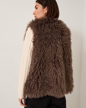Monsoon Maeve Shaggy Faux Fur Gilet