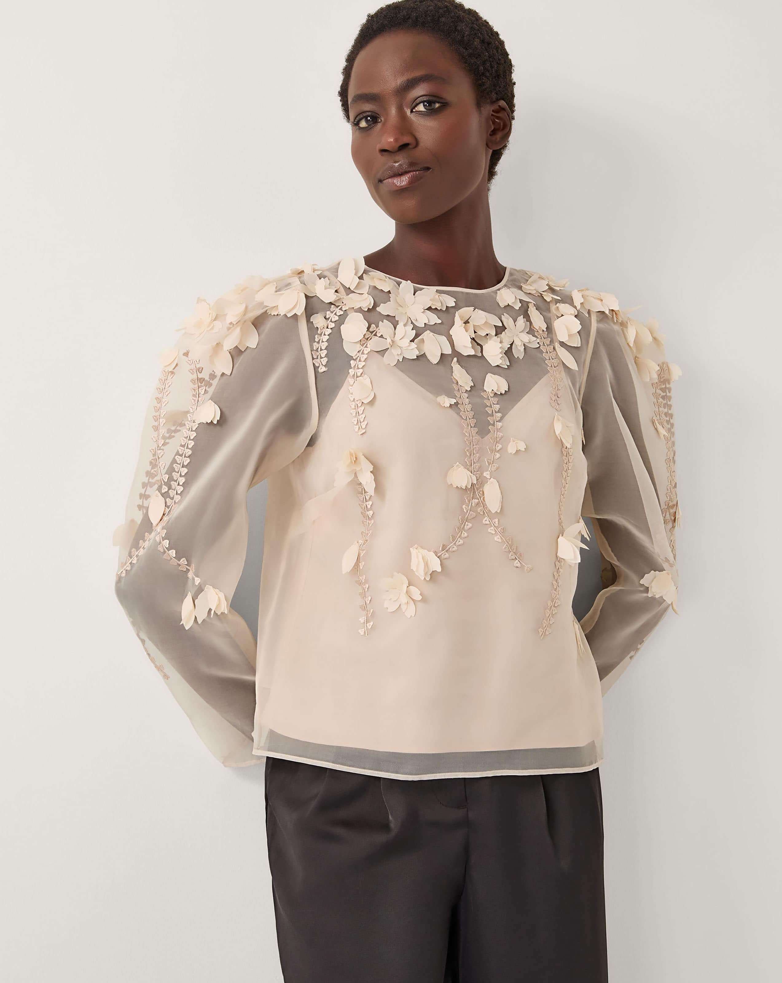 Monsoon Gwen Floral Organza Top