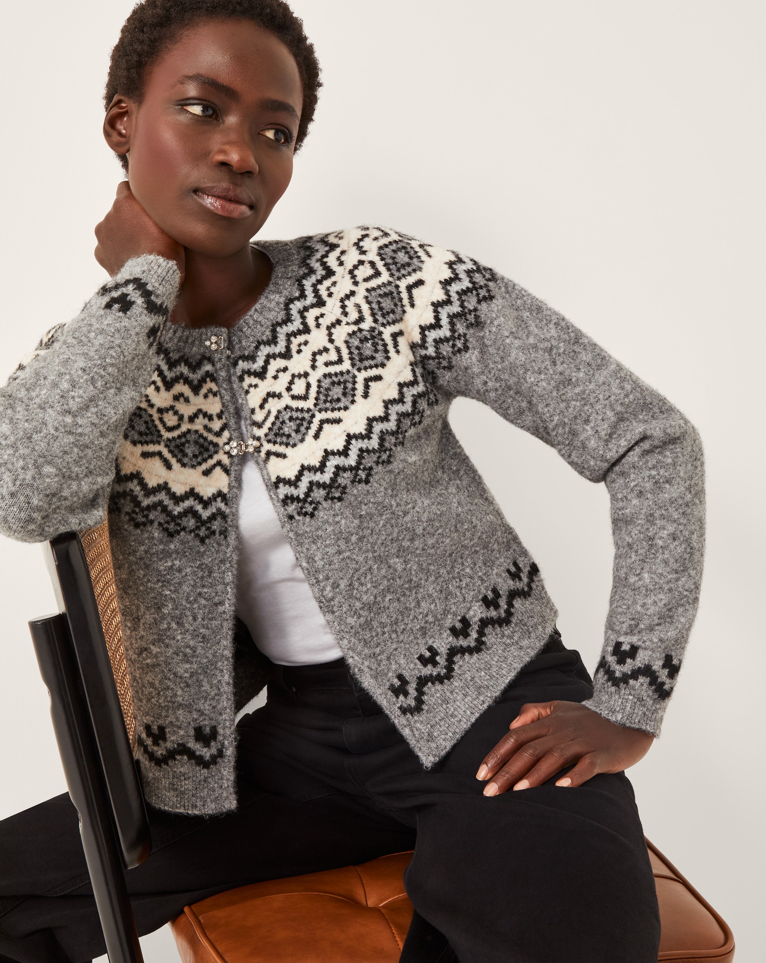 New In - Monsoon Fina Fair Isle Cardigan