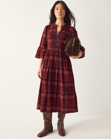 Monsoon Charly Check Corduroy Midi Dress