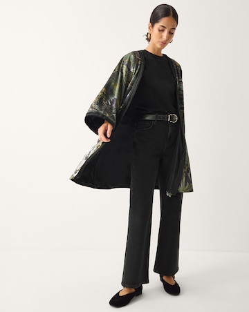 Monsoon Delta Print Velvet Kimono