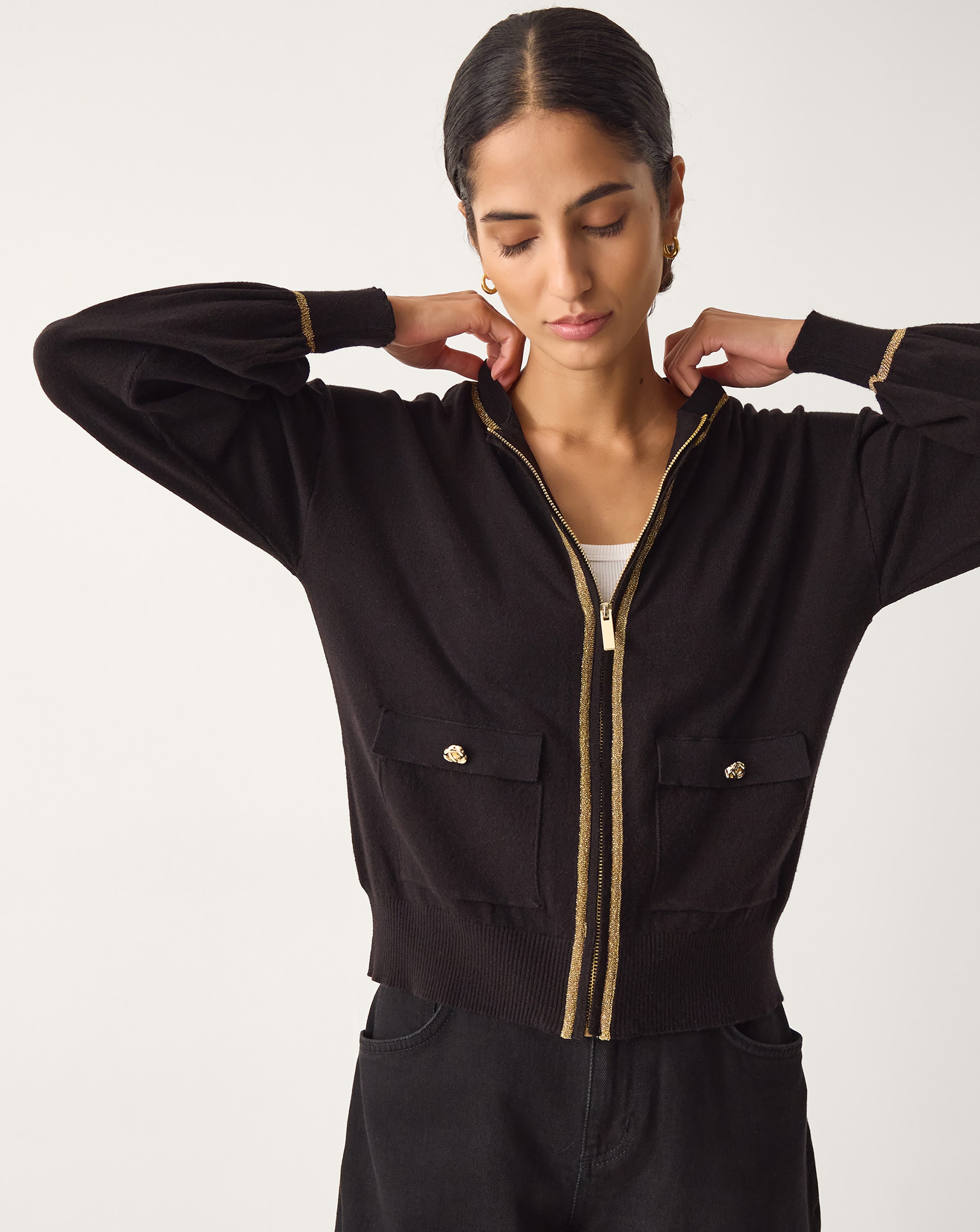 Monsoon Nolan Knit Bomber Jacket