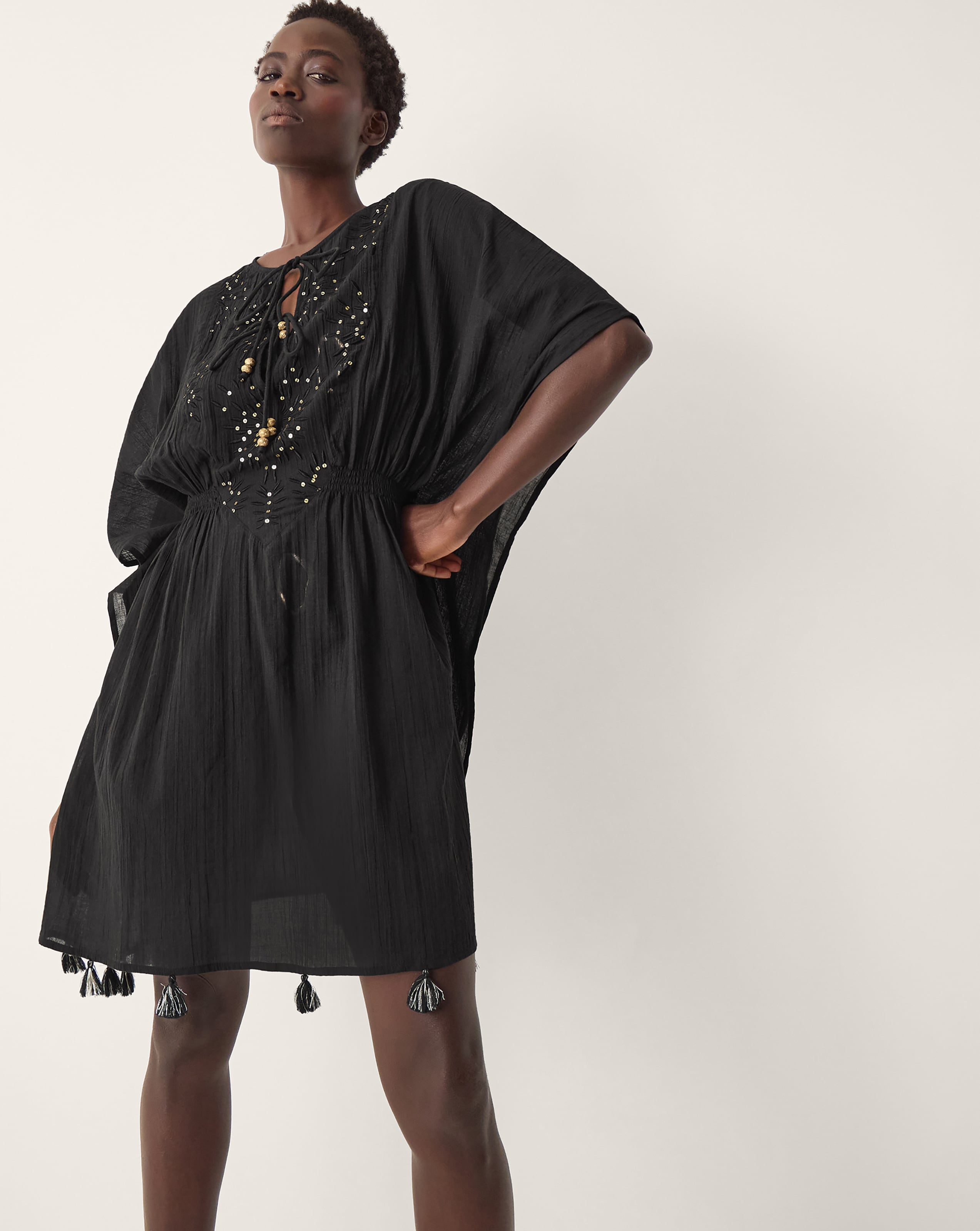 New In - Monsoon Jada Embellished Mini Kaftan